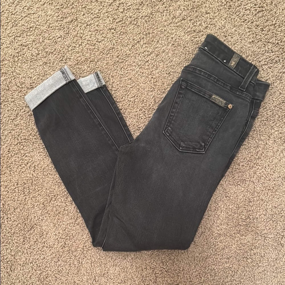 7 For All Mankind Black Skinny Jeans